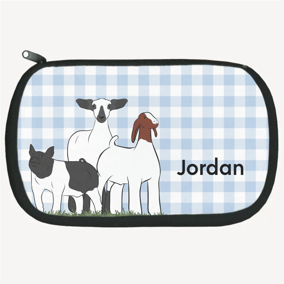Personalized-Livestock-Accessory Pouch - Gingham