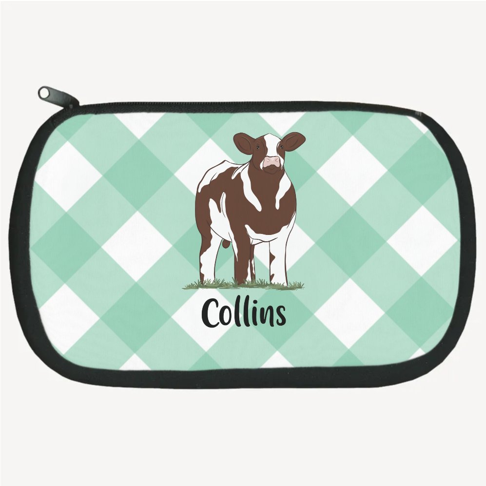 Personalized-Livestock-Accessory Pouch - Gingham
