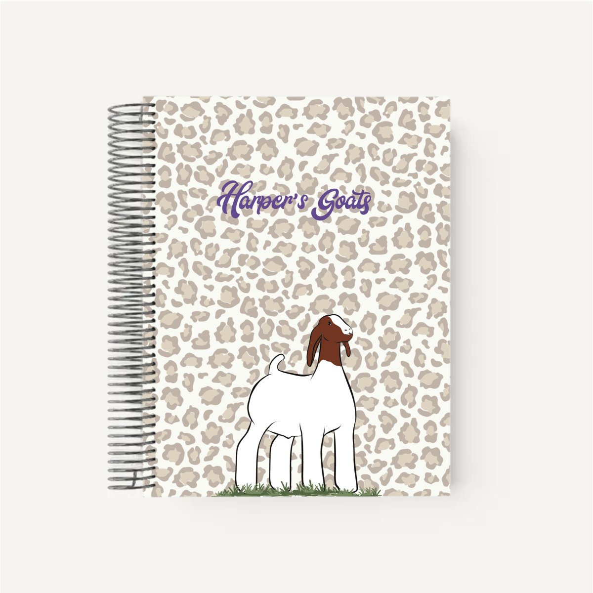 Personalized-Livestock-Animal Record Planner - Cheetah Cover