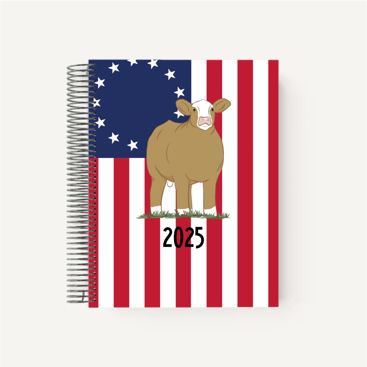 Personalized-Livestock-Animal Record Planner - Patriotic Cover