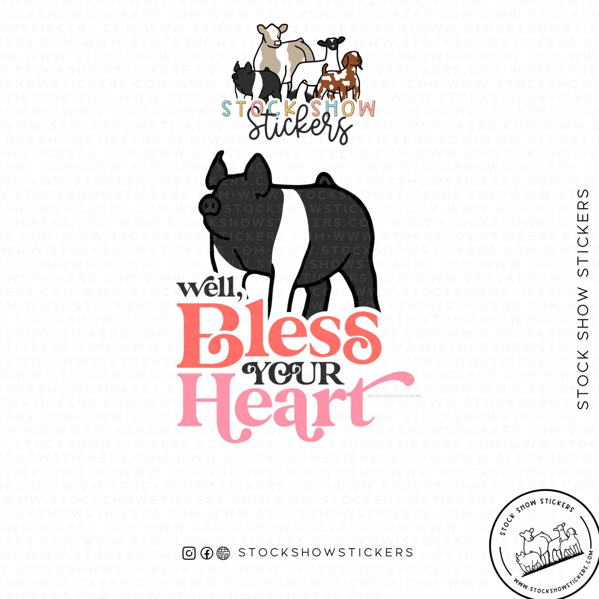 Personalized-Livestock-Bless Your Heart Livestock Stickers