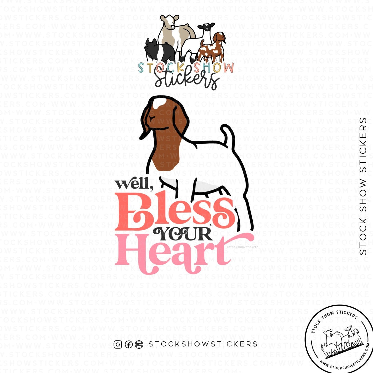 Personalized-Livestock-Bless Your Heart Livestock Stickers