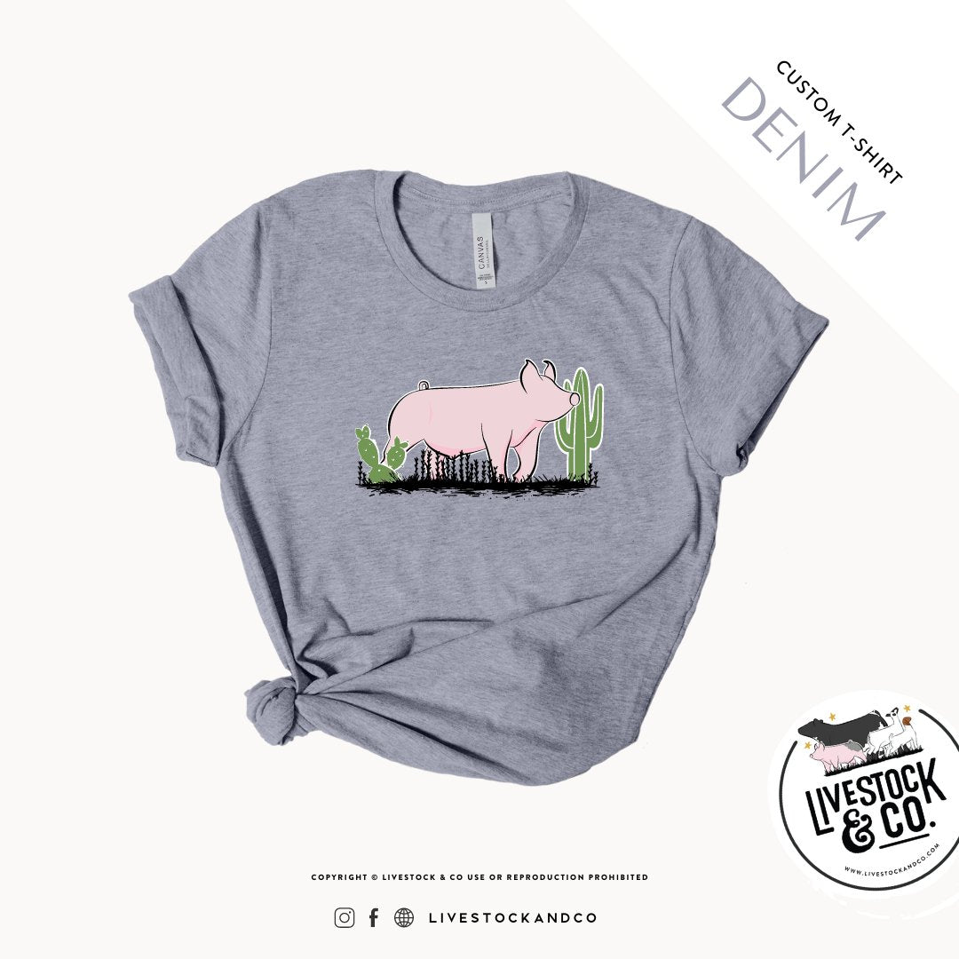 Personalized-Livestock-Cactus & Pig Shirt