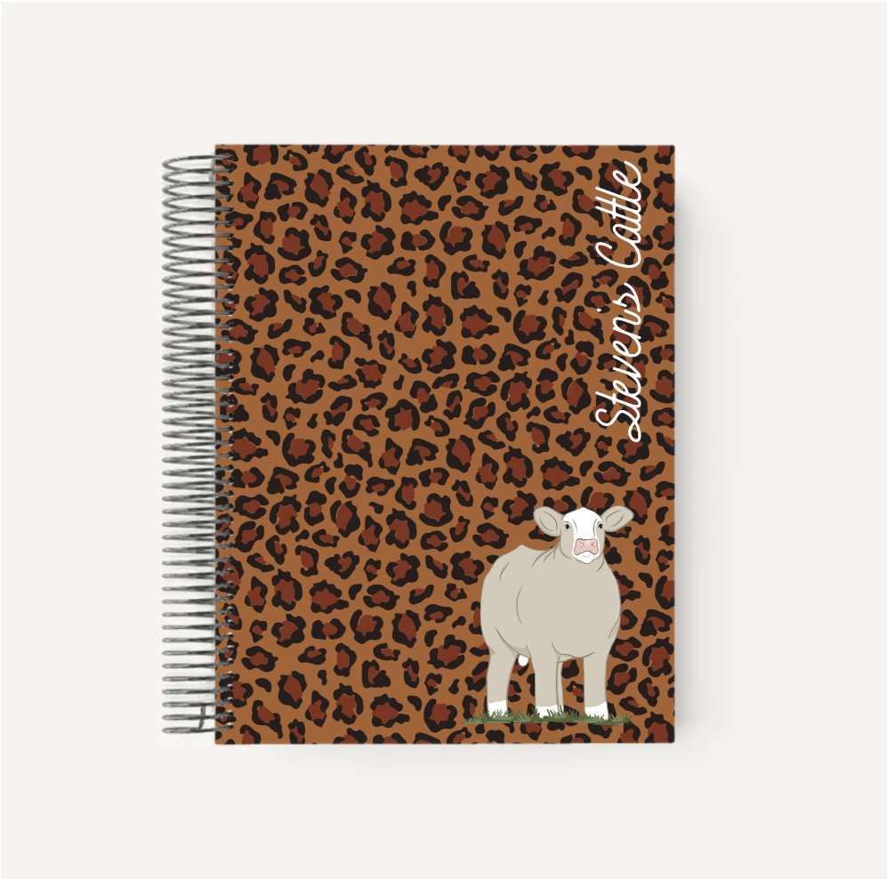 Personalized-Livestock-Calving Record Planner - Cheetah Print Cover