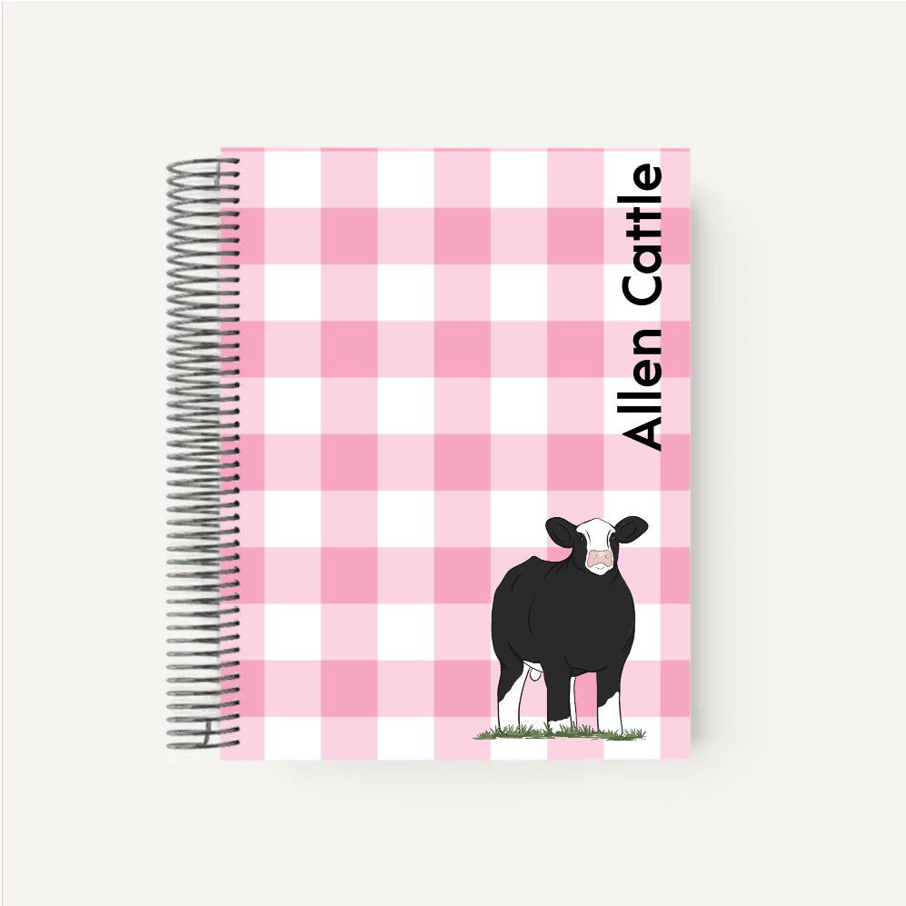 Personalized-Livestock-Calving Record Planner - Gingham Buffalo Check Cover
