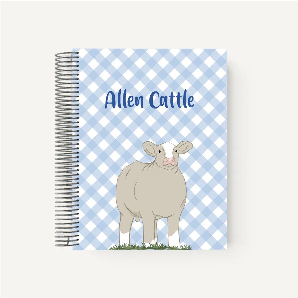 Personalized-Livestock-Calving Record Planner - Gingham Buffalo Check Cover