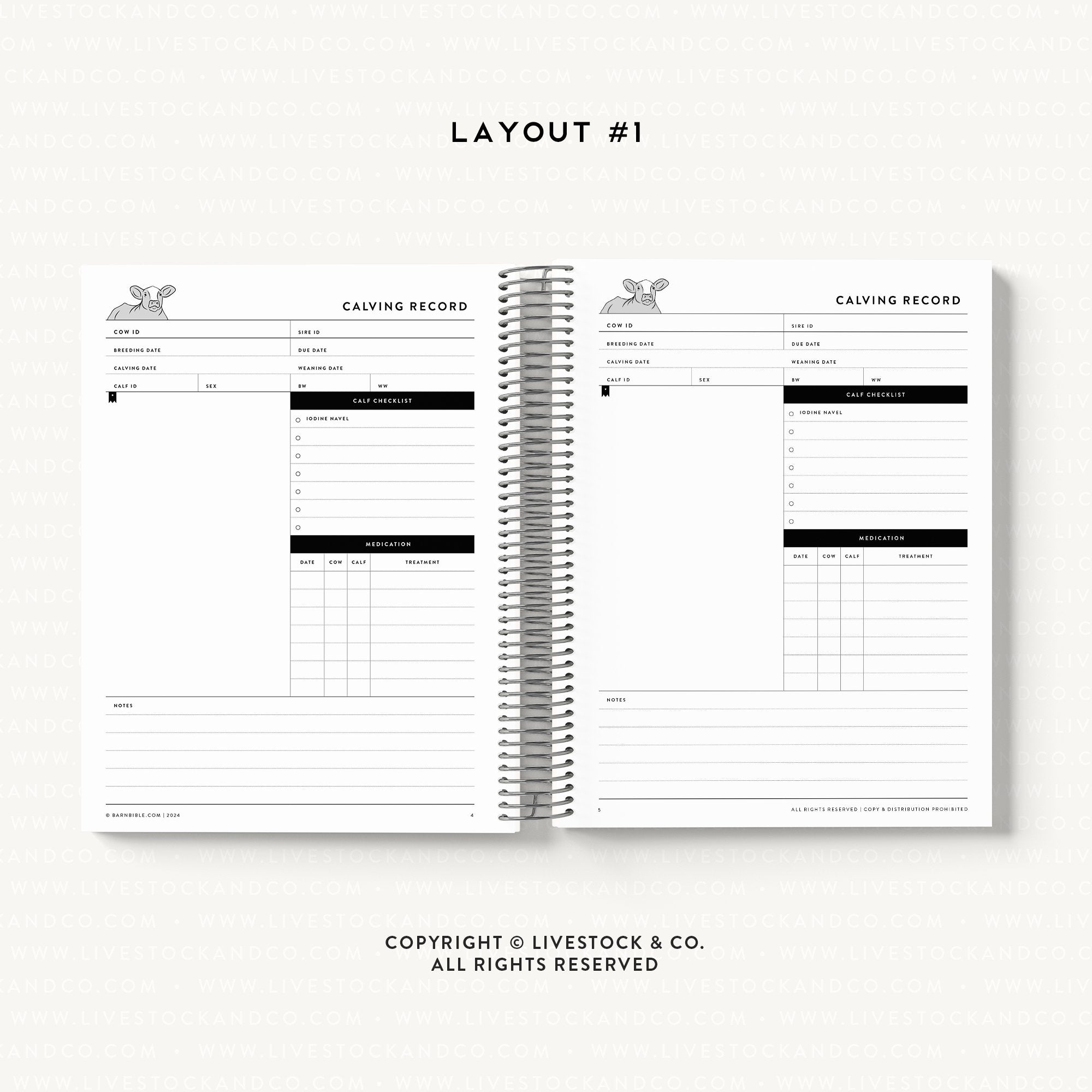 Personalized-Livestock-Calving Record Planner - Serape Cover