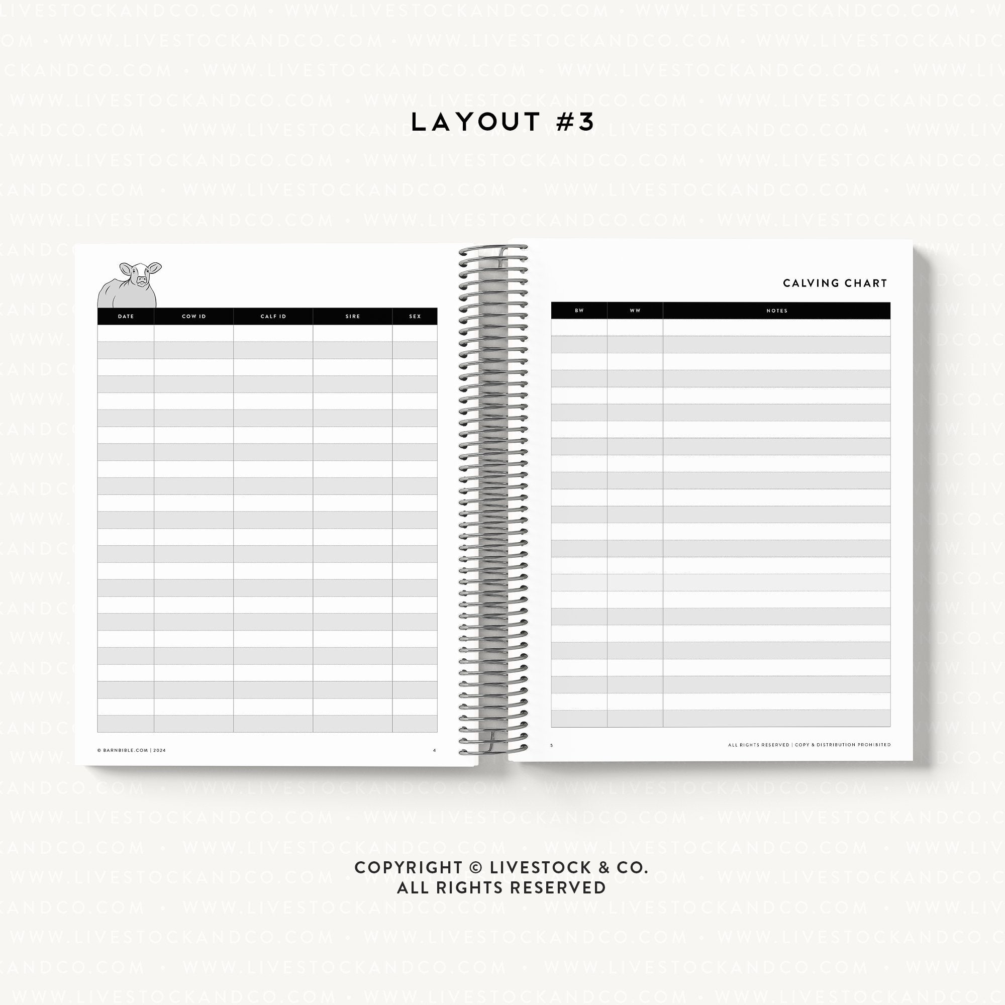 Personalized-Livestock-Calving Record Planner - Serape Cover
