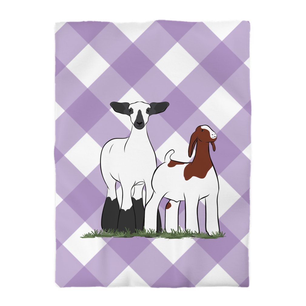 Personalized-Livestock-Duvet Cover - Gingham Print
