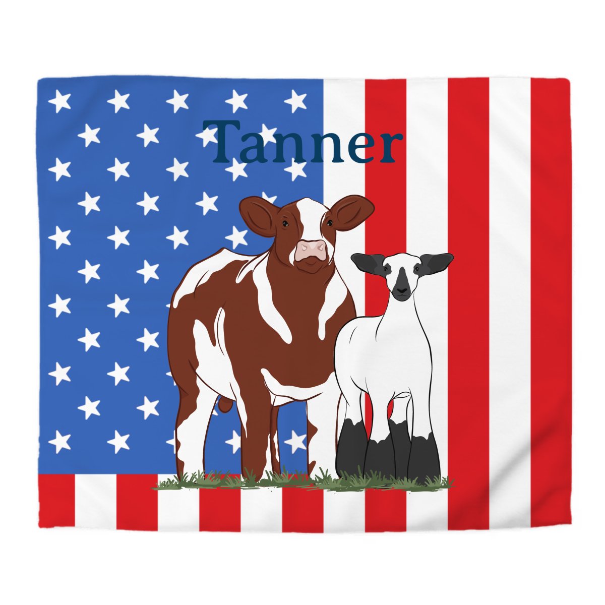 Personalized-Livestock-Duvet Cover - Patriotic Print