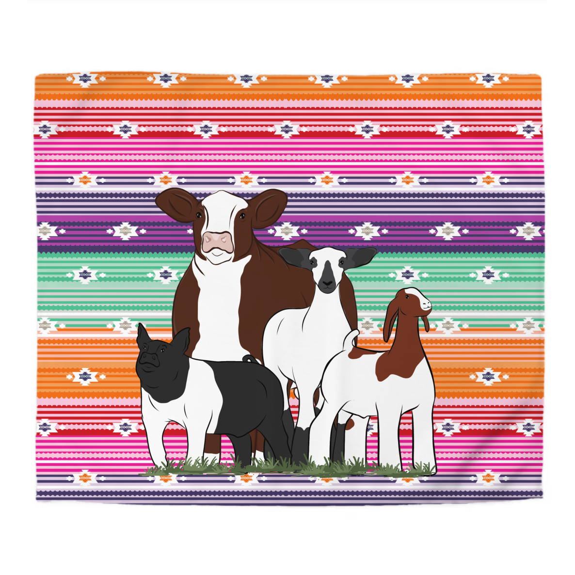 Personalized-Livestock-Duvet Cover - Serape Print