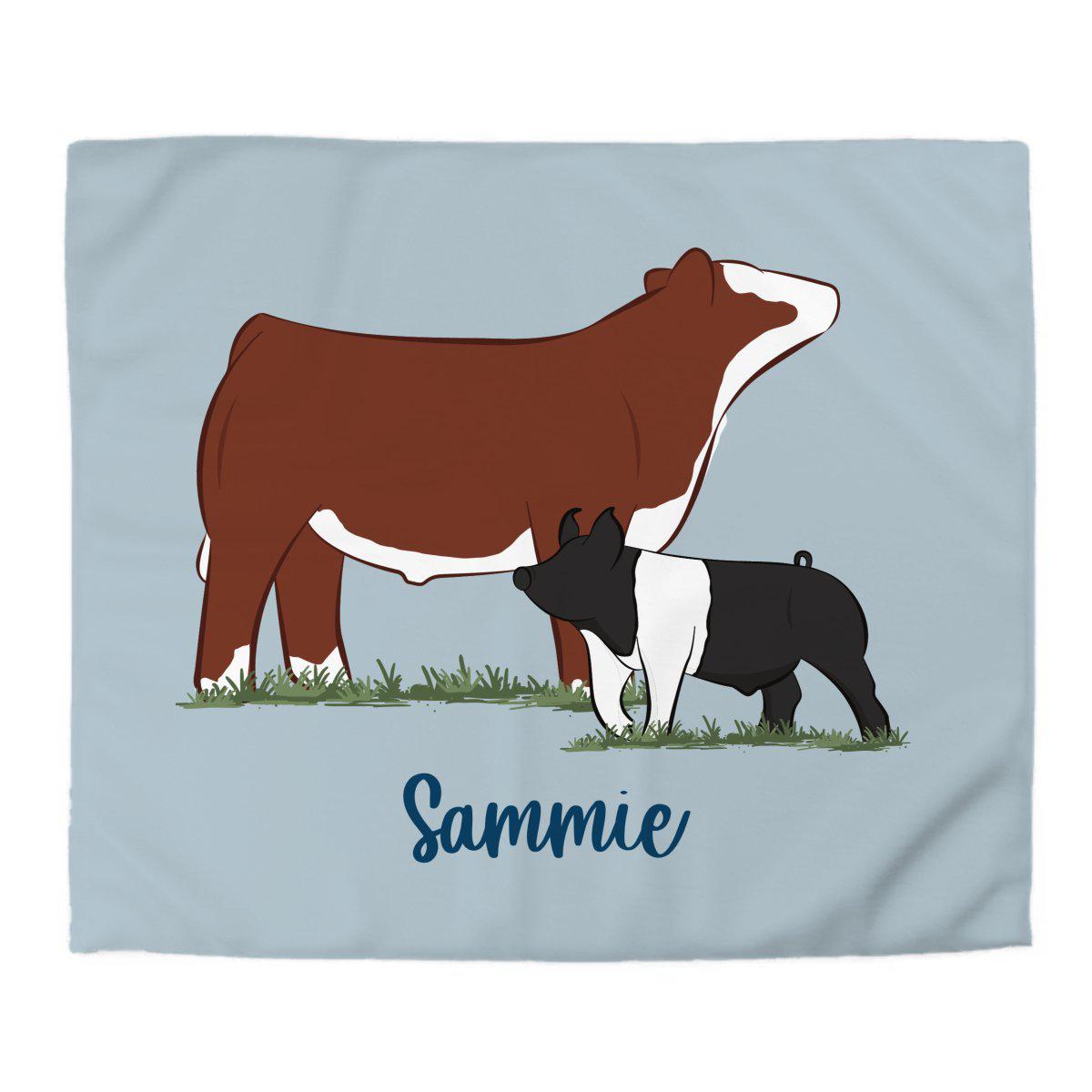 Personalized-Livestock-Duvet Cover - Solid Color