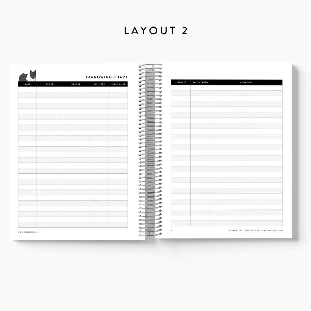 Personalized-Livestock-Farrowing Record Planner - Cheetah Cover