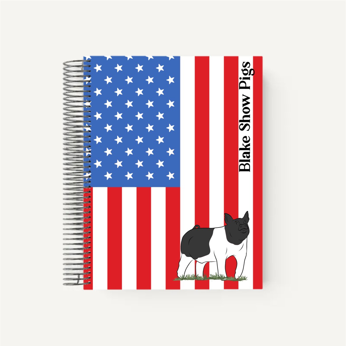 Personalized-Livestock-Farrowing Record Planner - Patriotic Cover