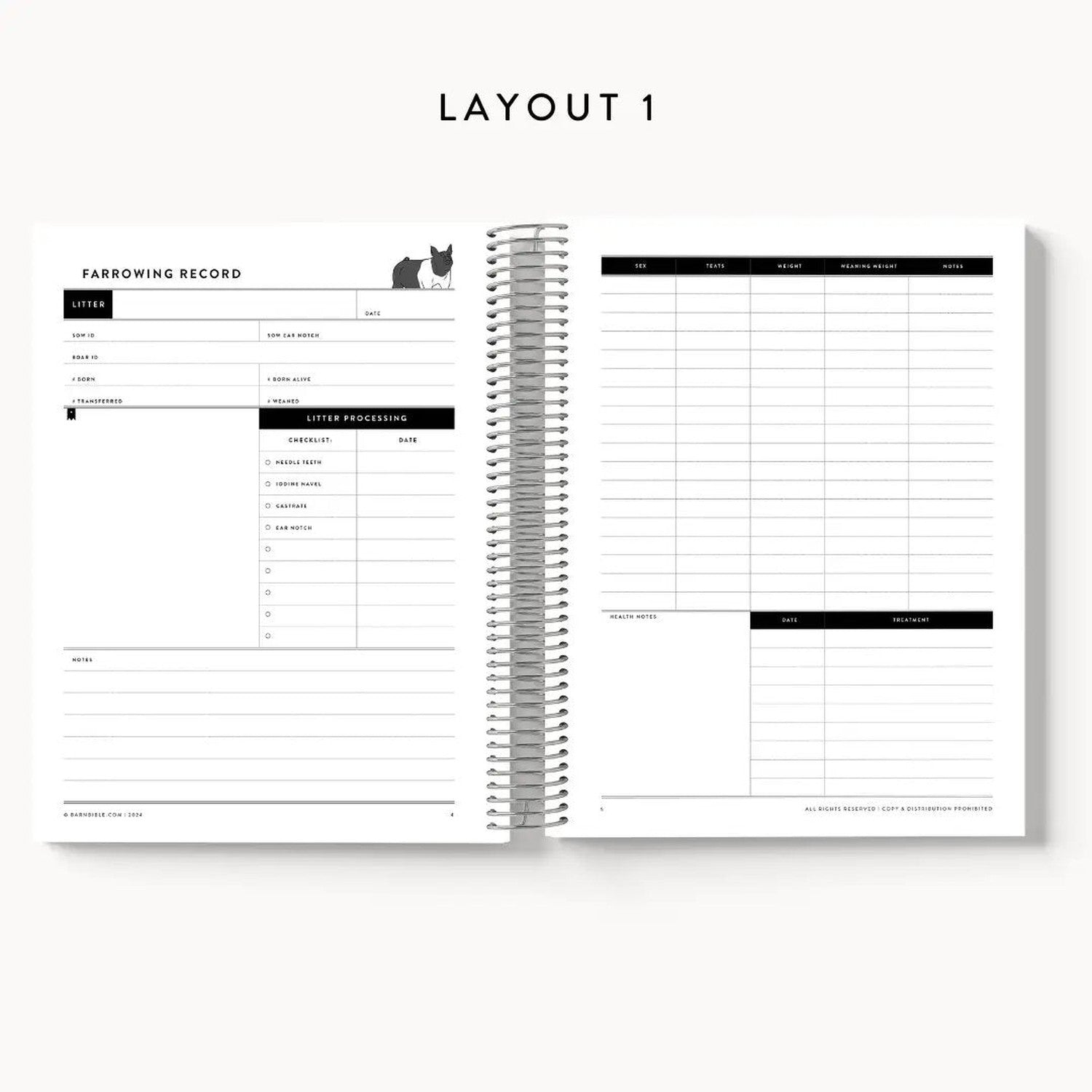 Personalized-Livestock-Farrowing Record Planner - Solid