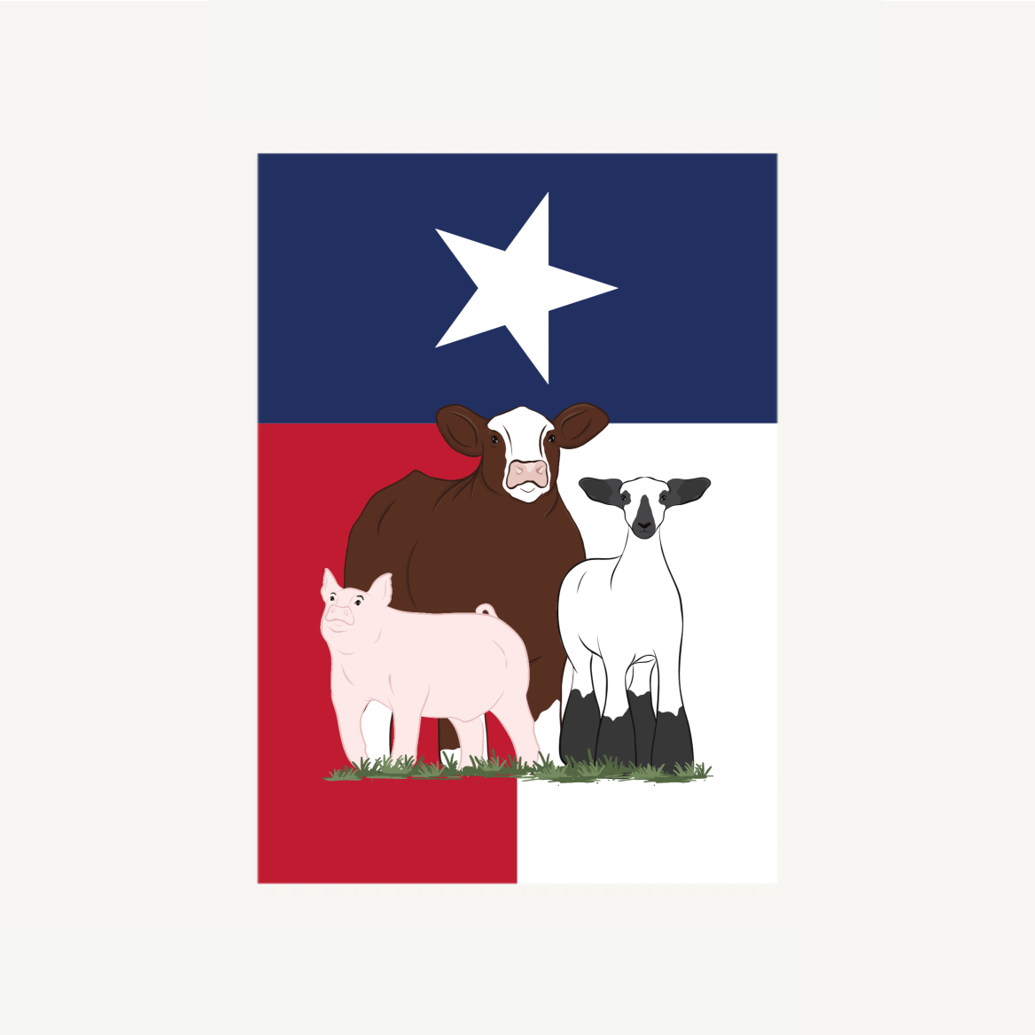 Personalized-Livestock-Fleece Blanket - Patriotic Pattern