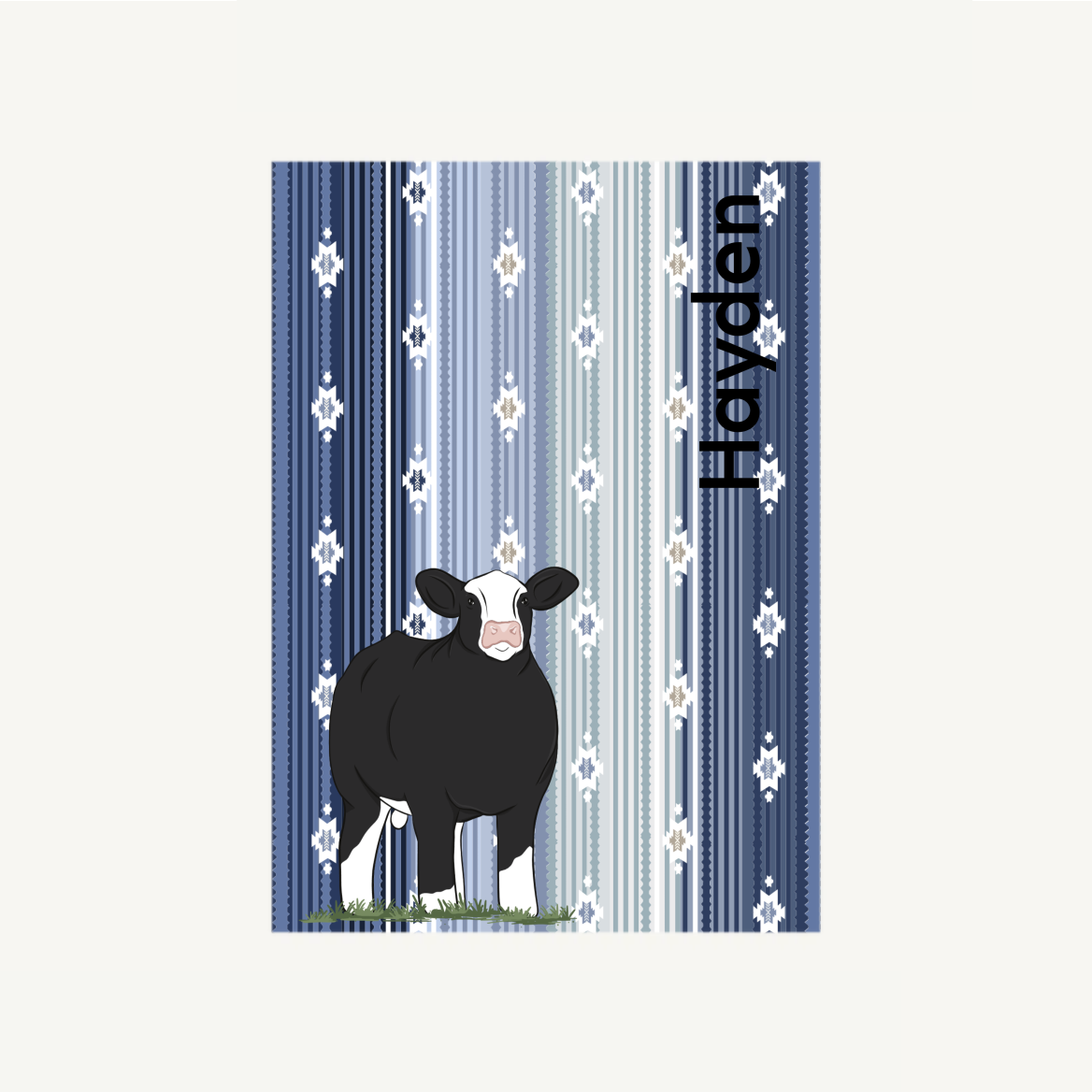 Personalized-Livestock-Fleece Blanket - Serape Pattern