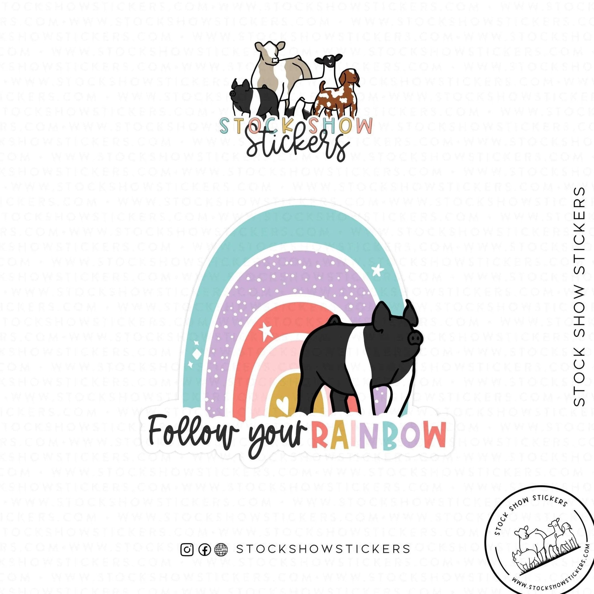 Personalized-Livestock-Follow Your Rainbow Livestock Stickers