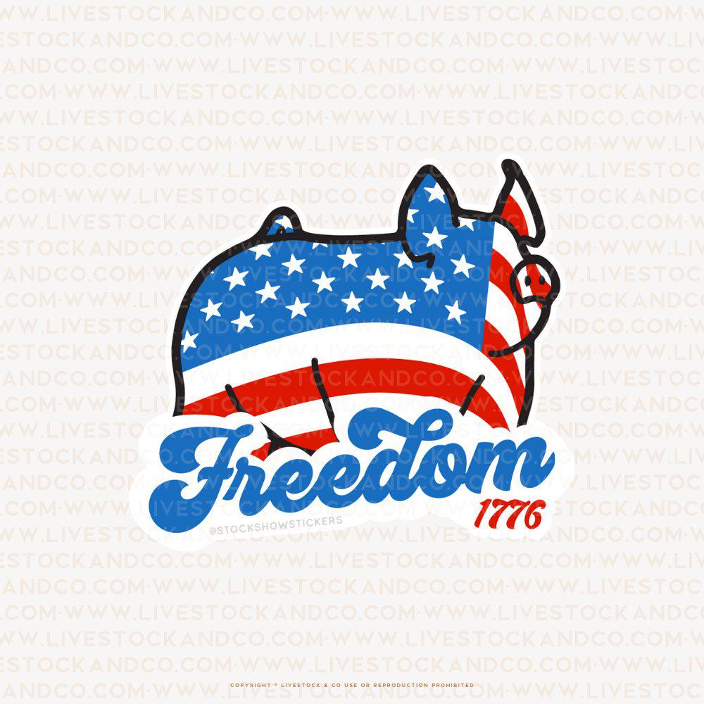 Personalized-Livestock-Freedom 1776 Livestock Stickers