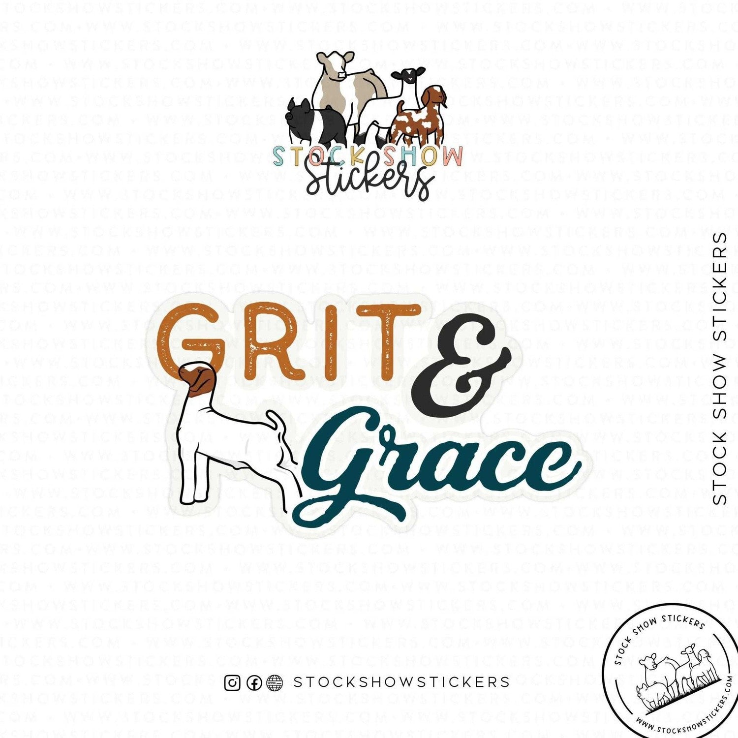 Personalized-Livestock-Grit &amp; Grace Livestock Stickers