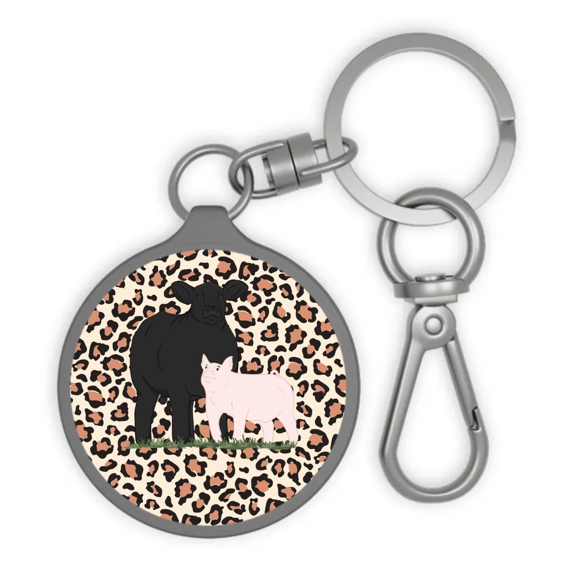 Personalized-Livestock-Key Chain Tag - Cheetah Design