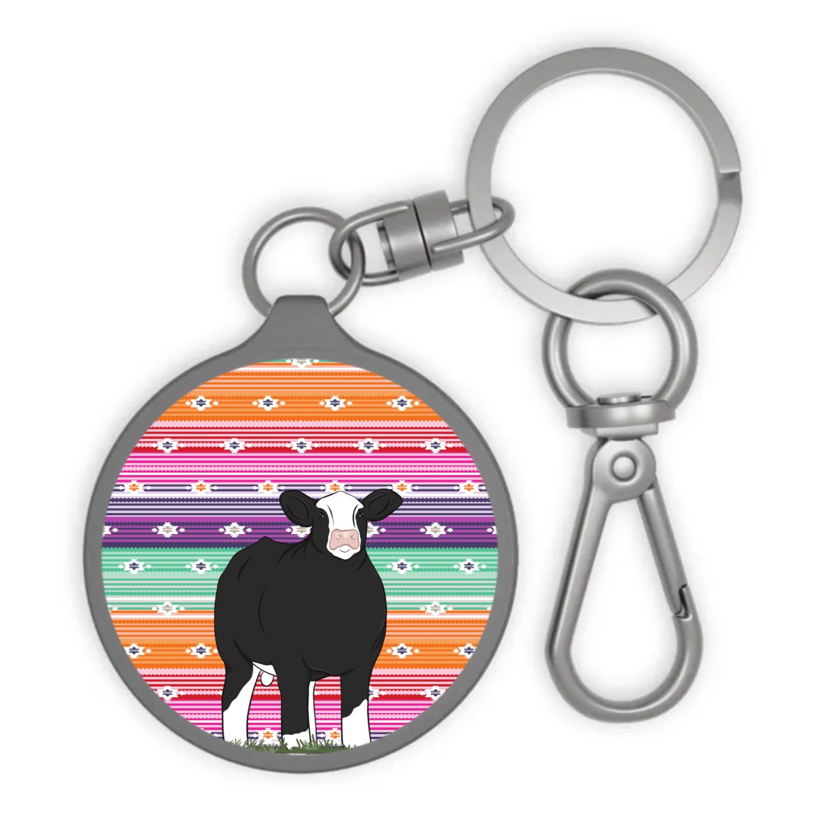 Personalized-Livestock-Key Chain Tag - Serape Design