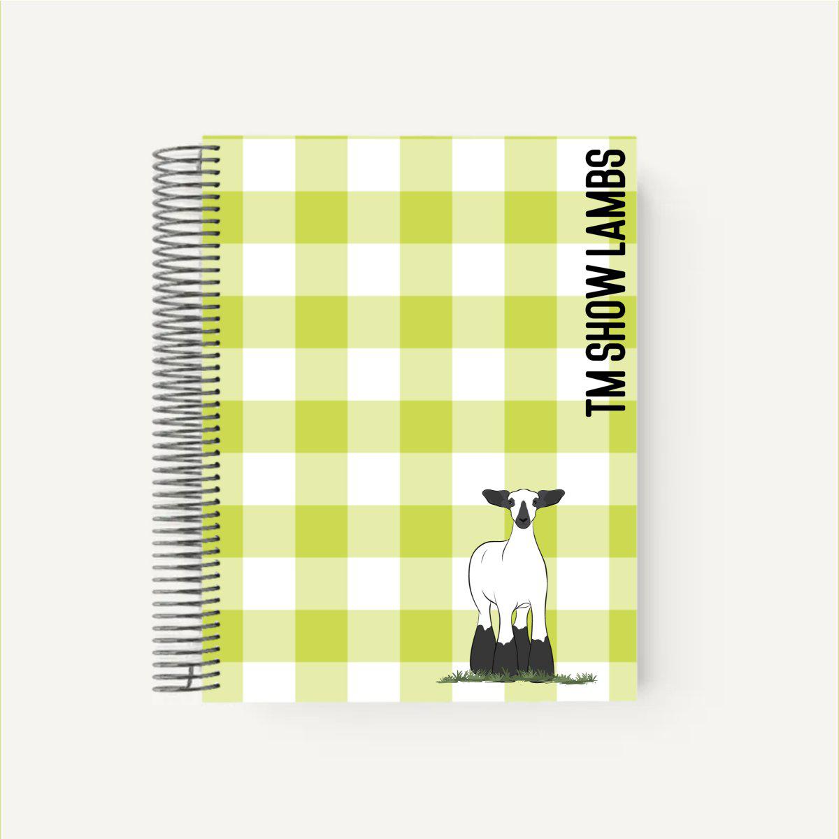 Personalized-Livestock-Lambing Record Planner - Gingham Cover