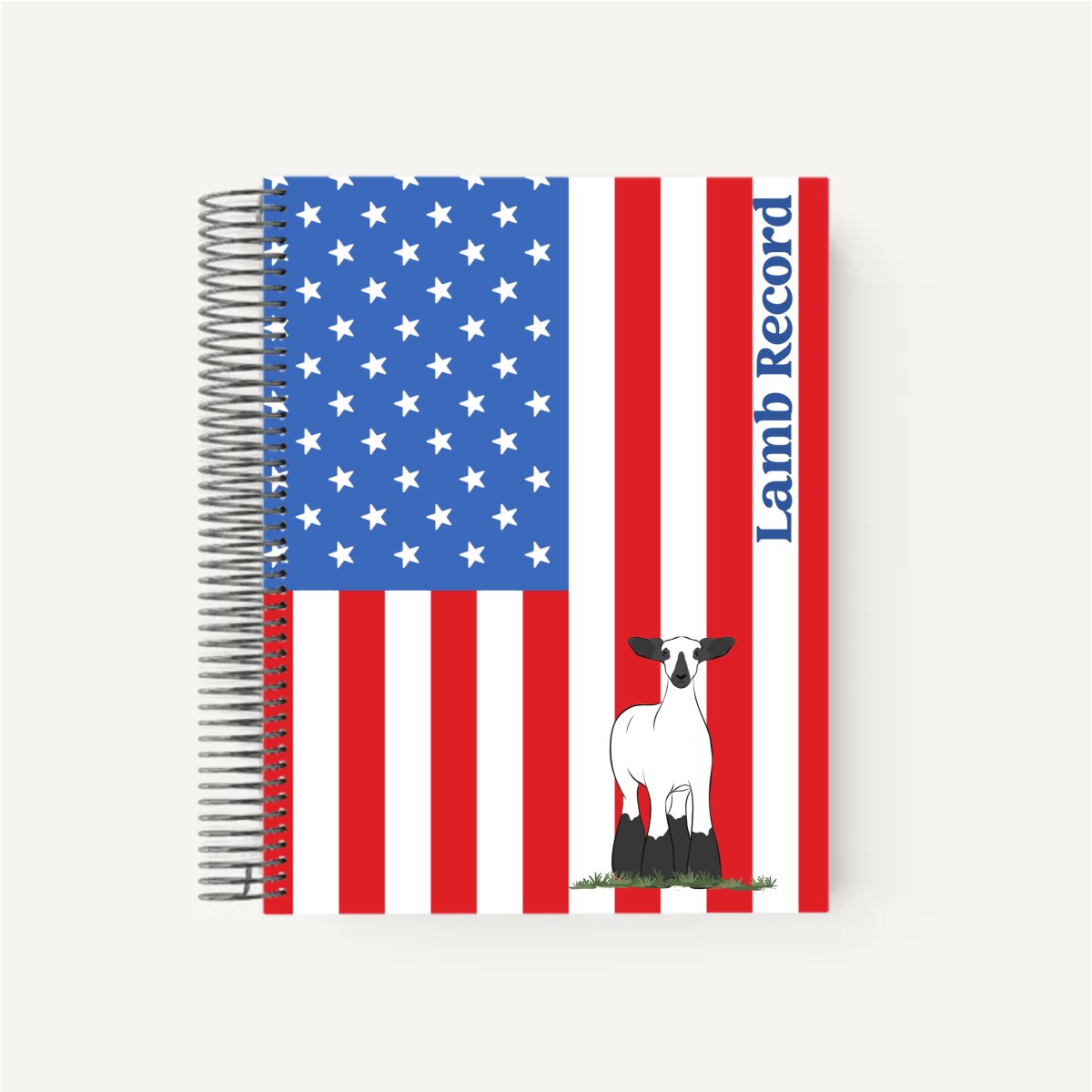 Personalized-Livestock-Lambing Record Planner - Patriotic Cover