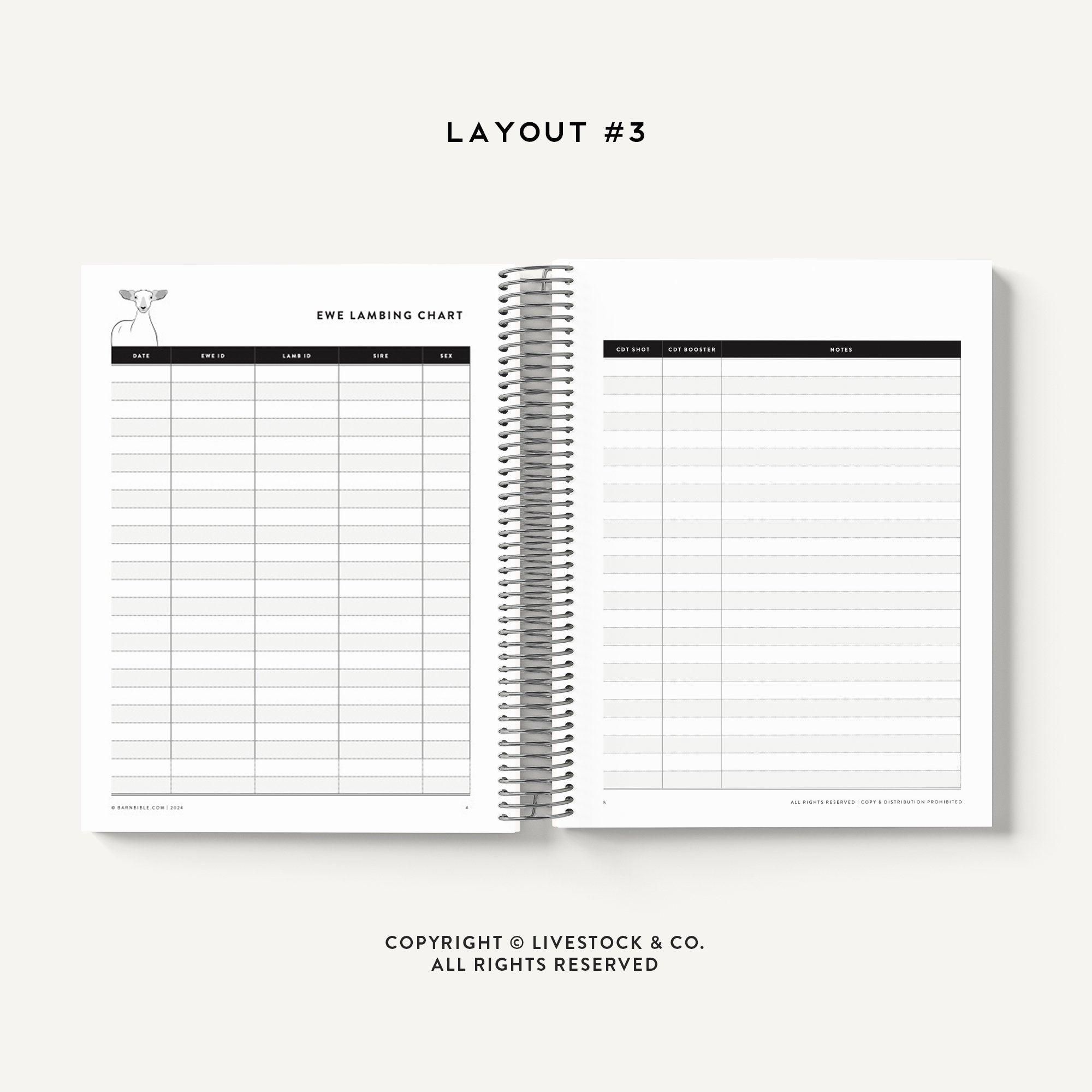 Personalized-Livestock-Lambing Record Planner - Serape Cover