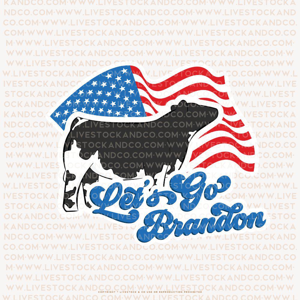 Personalized-Livestock-Let's Go Brandon Livestock Stickers