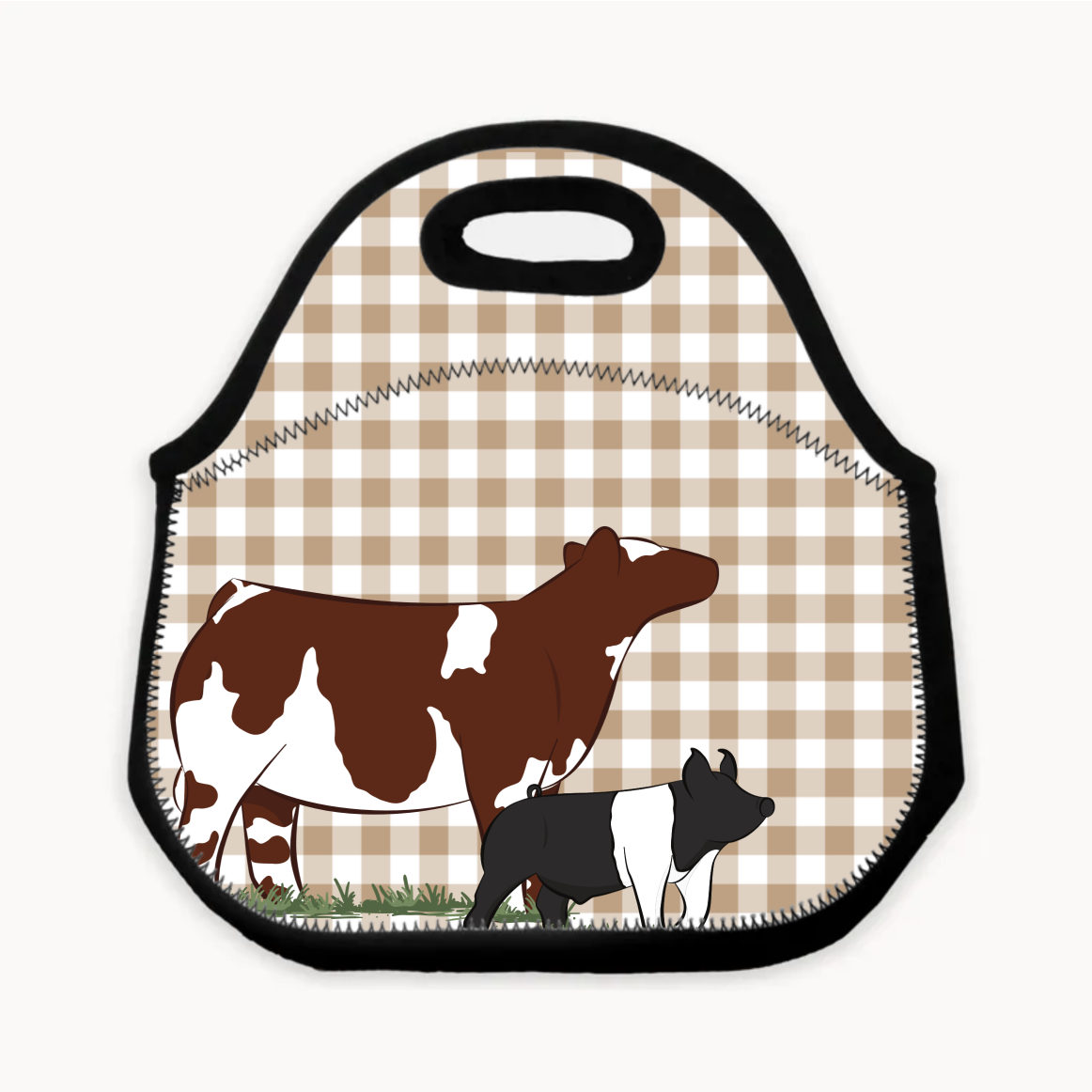 Personalized-Livestock-Lunch Bag - Gingham