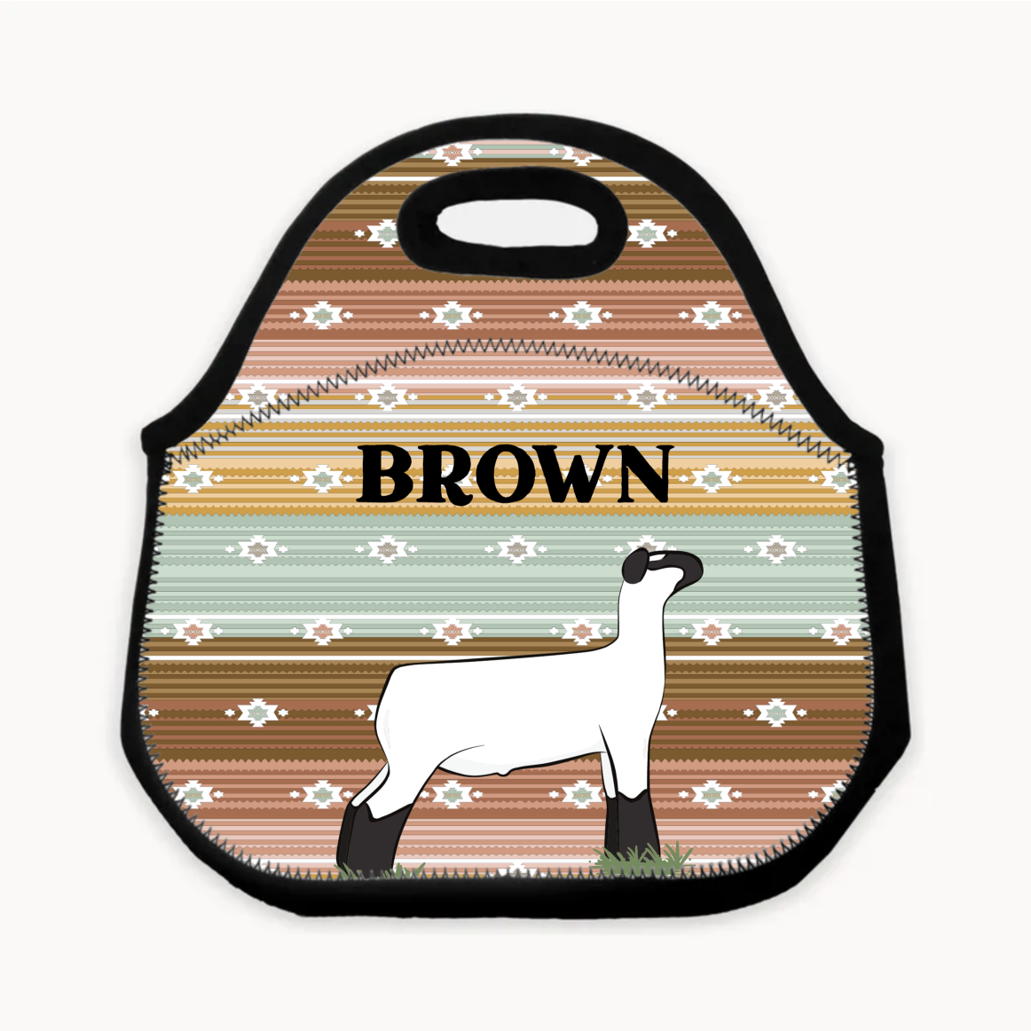 Personalized-Livestock-Lunch Bag - Serape
