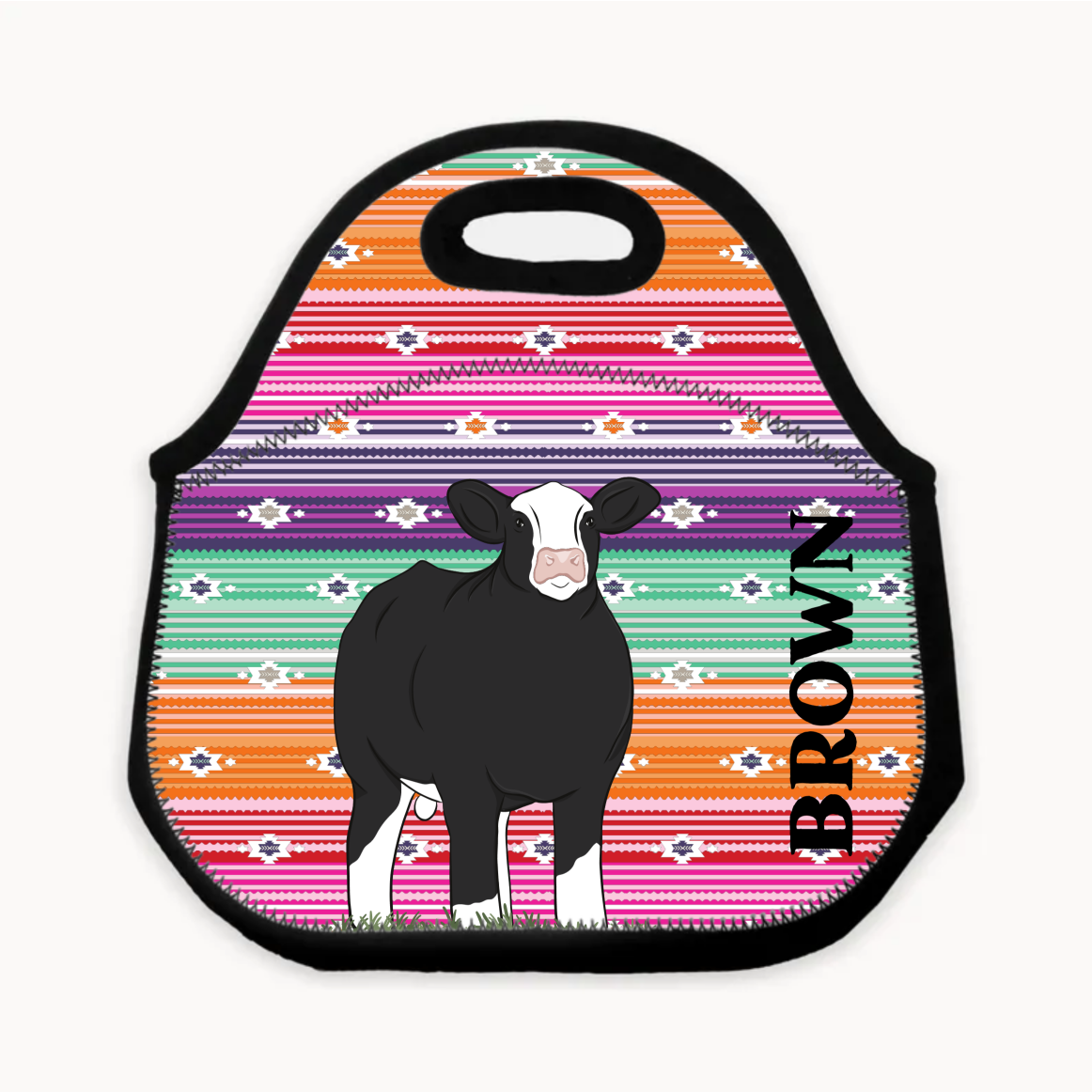 Personalized-Livestock-Lunch Bag - Serape