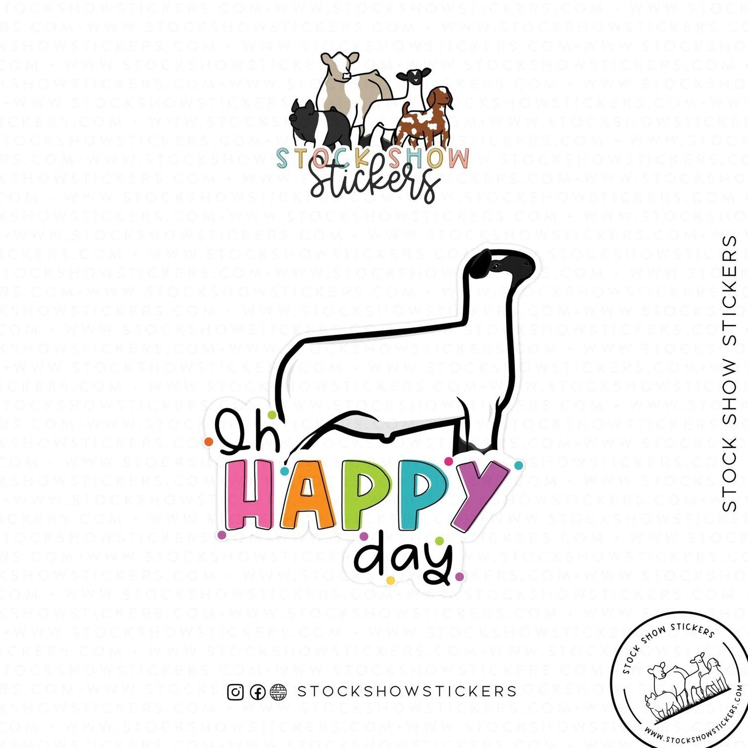Personalized-Livestock-Oh Happy Day Livestock Stickers