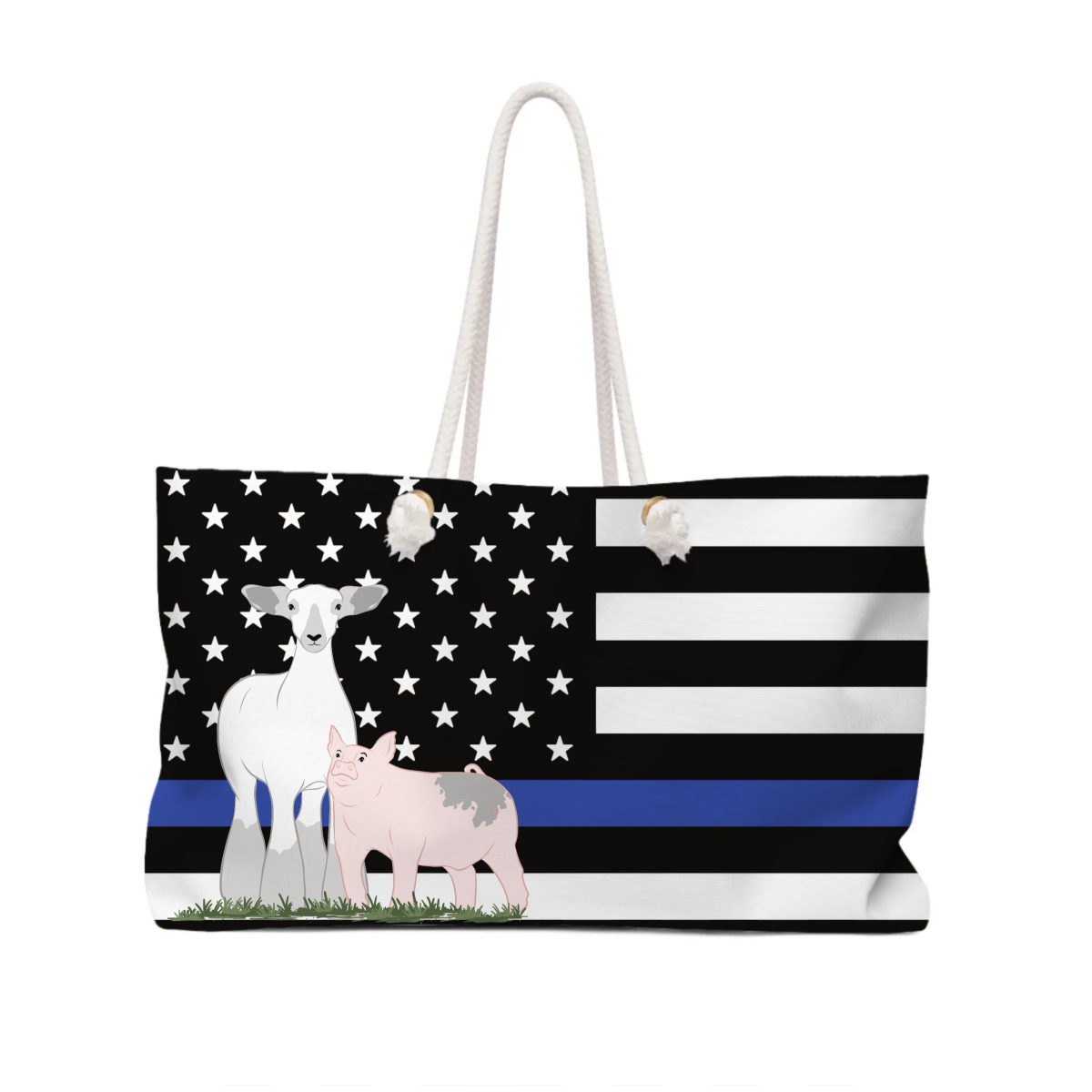 Personalized-Livestock-Tote Bag - Patriotic Pattern