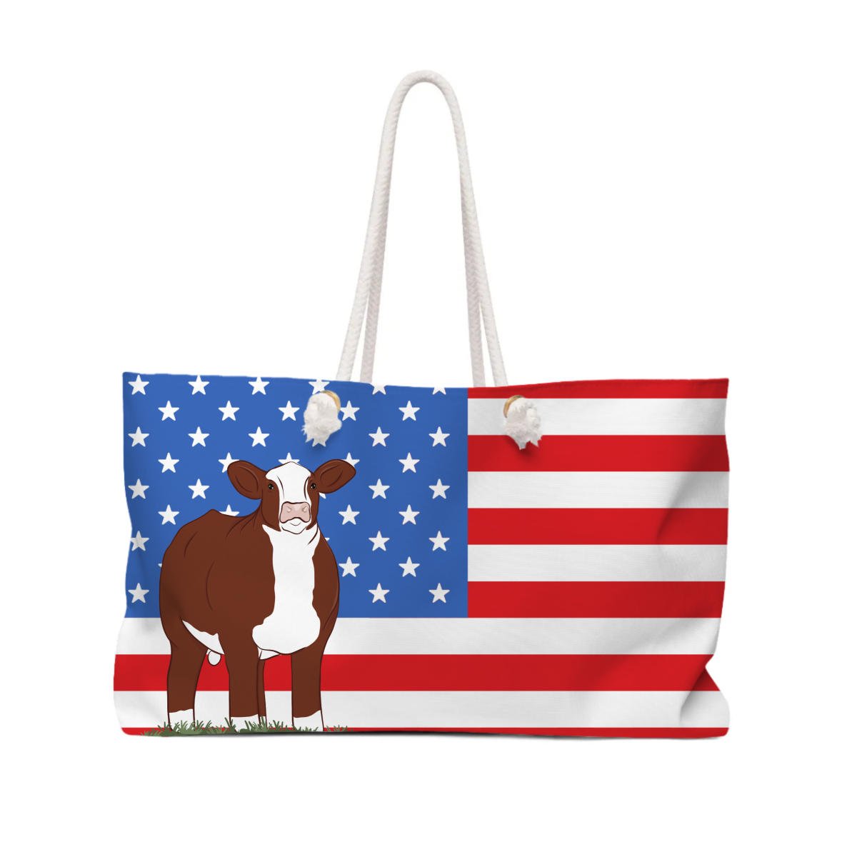 Personalized-Livestock-Tote Bag - Patriotic Pattern