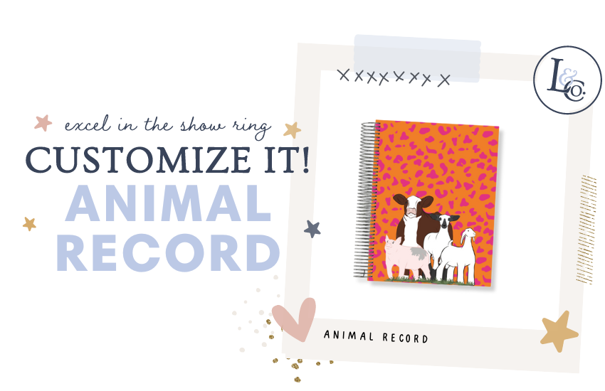 Personalized Stock Show Animal Record Planner