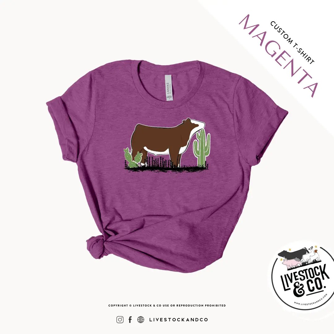 Personalized-Livestock-Cactus &amp; Steer T-Shirt