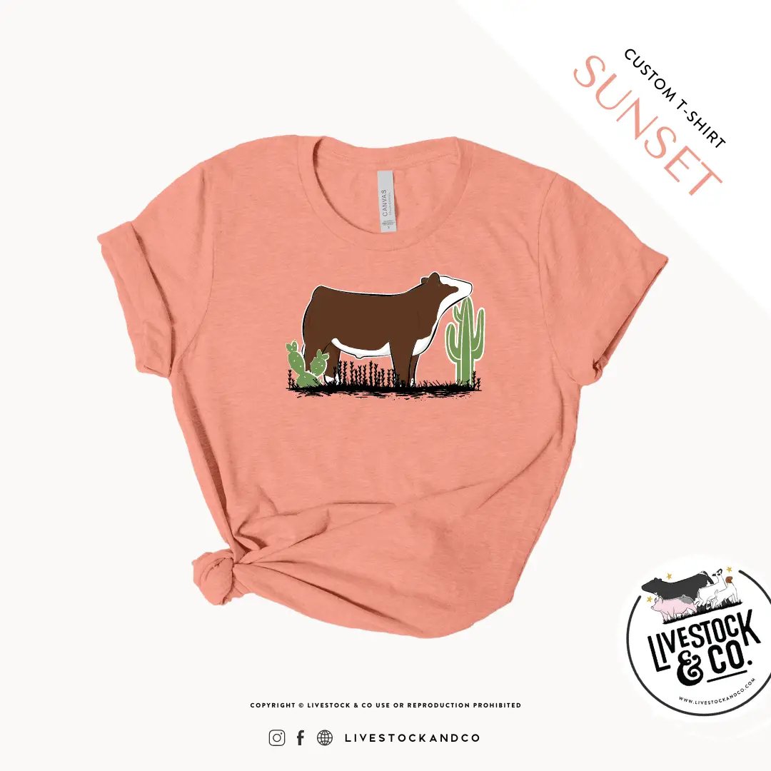 Personalized-Livestock-Cactus &amp; Steer T-Shirt